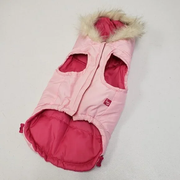 Simply Dog Pink Faux Fur Coat Glamour to the Bone NWOT Size Small - Picture 2 of 10